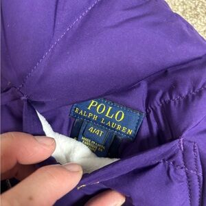 Ralph Lauren County Riders & Jockey Club Girls Reversible Puffy Vest Purple 4T
